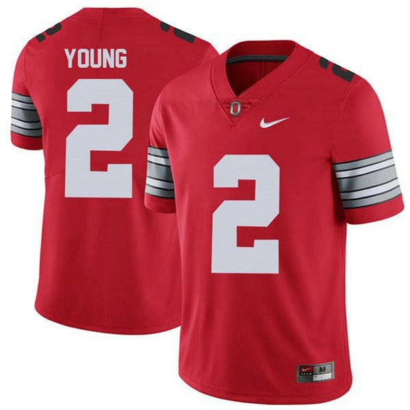 Mens Chase Young Ohio State Buckeyes #2 Champions Limited Red College Football Jersey 102